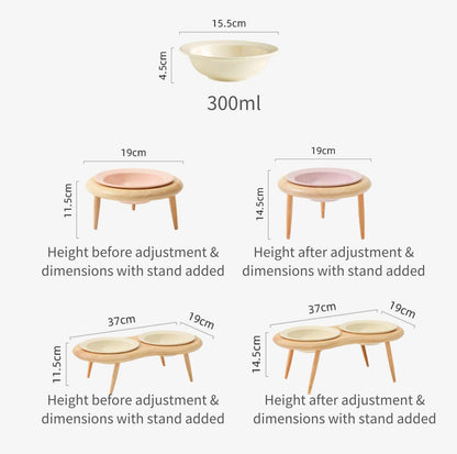 UFO Styled Tilted Cat and Dog Bowl with Elevated Stand - {{product.type}} - PawPawUp