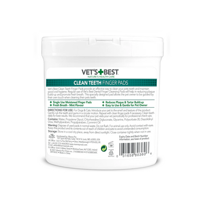 VET'S BEST Clean Teeth Finger Pads - {{product.type}} - PawPawUp