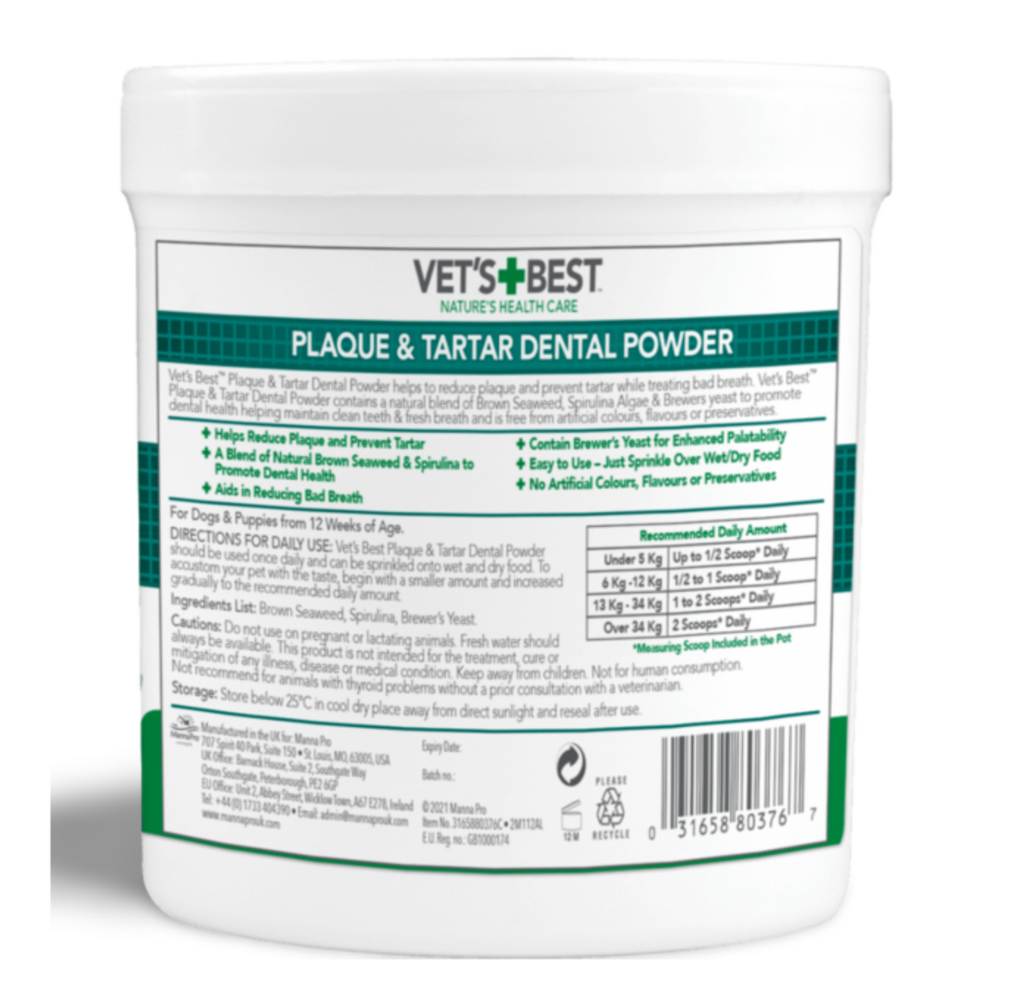 VET'S BEST Dental Powder For Cats - {{product.type}} - PawPawUp