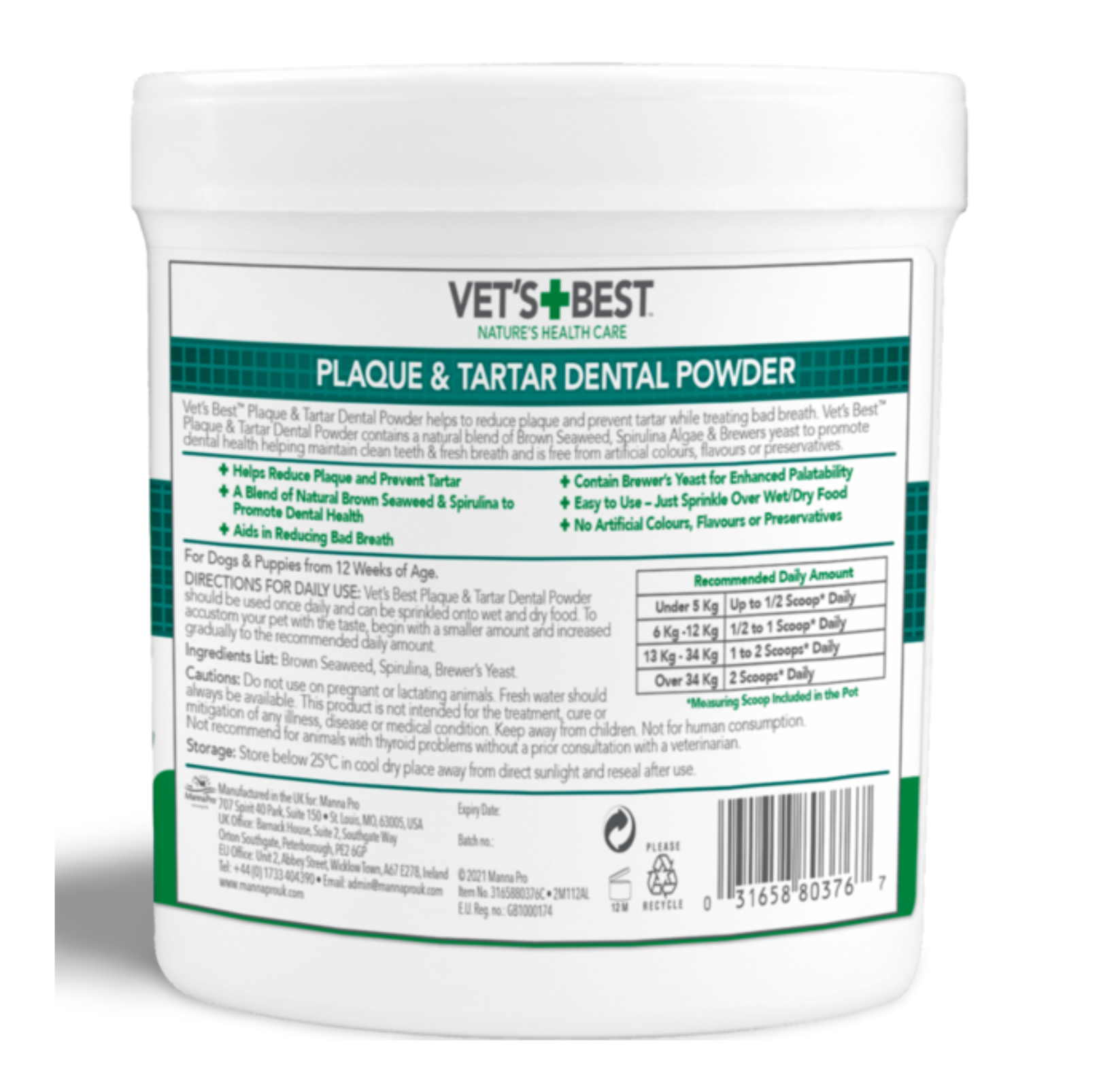 VET'S BEST Dental Powder For Cats - {{product.type}} - PawPawUp