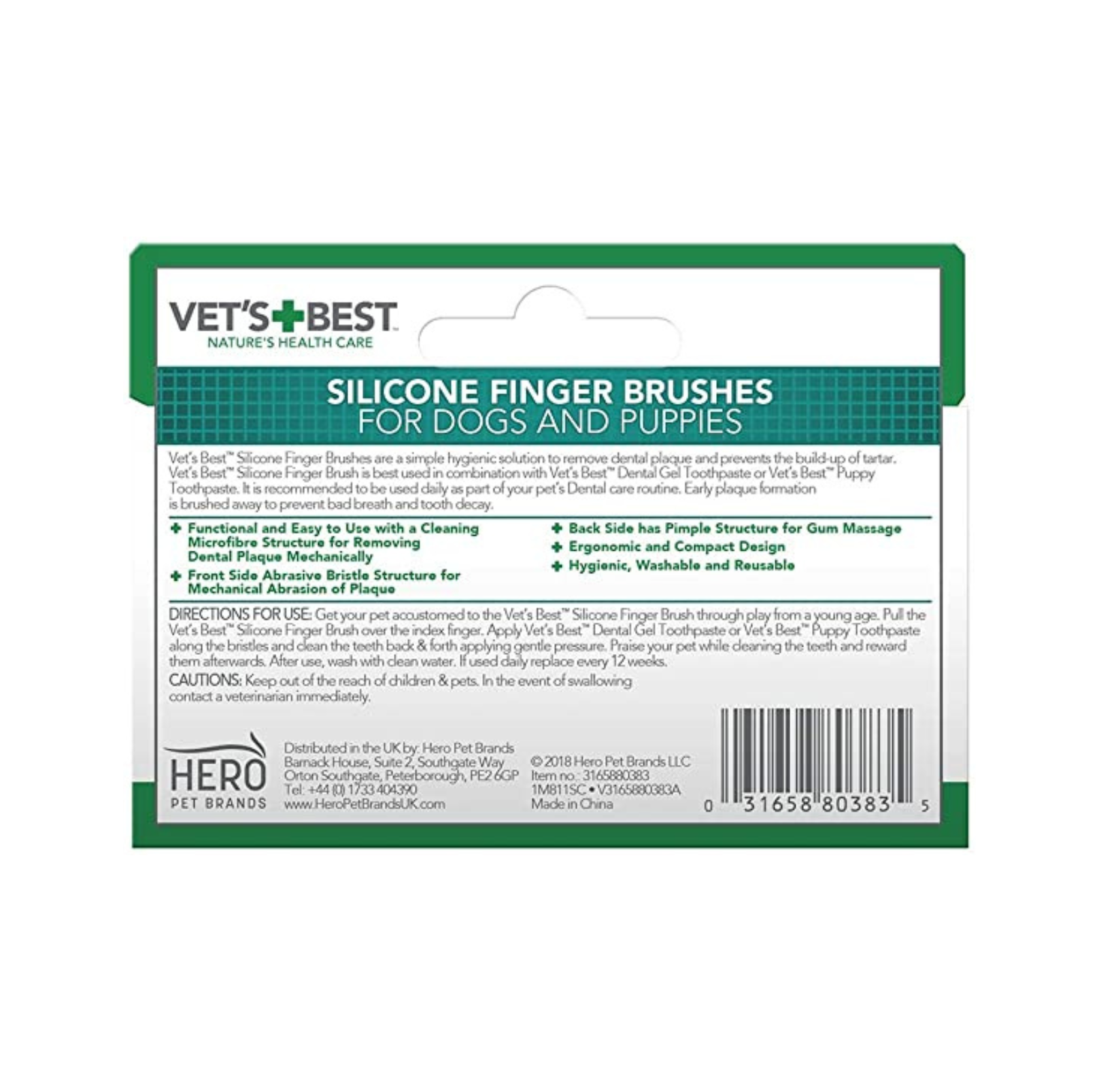 VET'S BEST Dental Silicone Finger Toothbrushes - {{product.type}} - PawPawUp