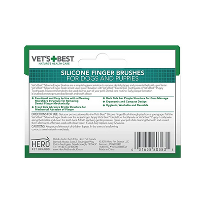 VET'S BEST Dental Silicone Finger Toothbrushes - {{product.type}} - PawPawUp