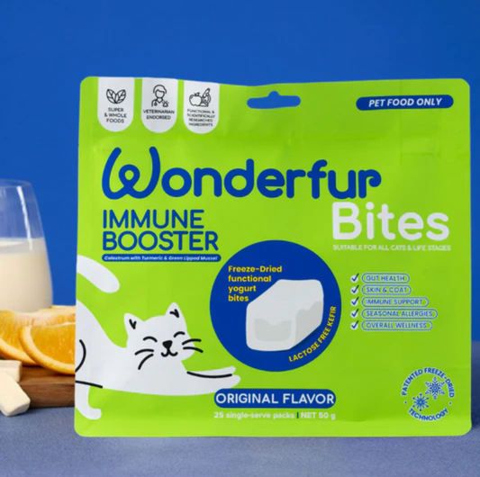 Wonderfur Bites Immune Booster for Cats- Freeze Dried Functional Yogurt Bites - {{product.type}} - PawPawUp