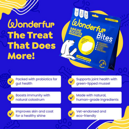 Wonderfur Bites Immune Booster for Dogs - Freeze-Dried Functional Yogurt Bites - {{product.type}} - PawPawUp