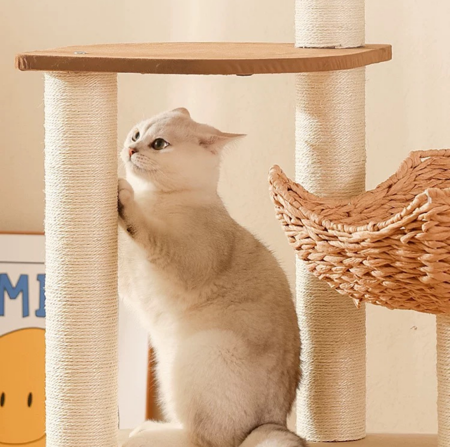 Woven Rattan Multi-Level Cat Tree (K903) – 6 Tiers with Full Sisal Posts & Multi-Beds - {{product.type}} - PawPawUp