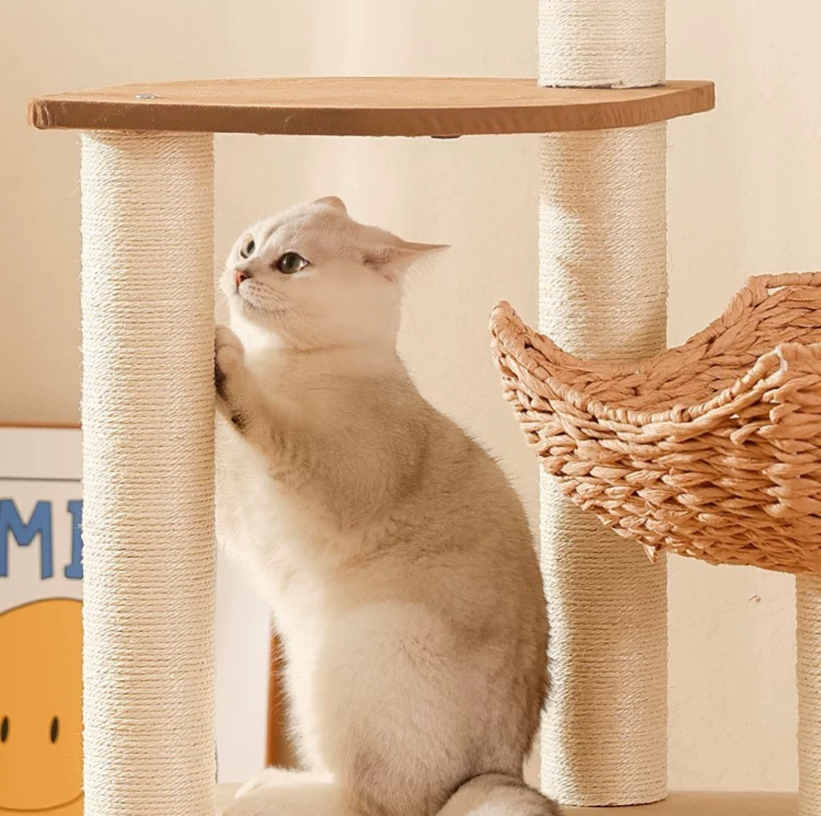 Woven Rattan Multi-Level Cat Tree (K903) – 6 Tiers with Full Sisal Posts & Multi-Beds - {{product.type}} - PawPawUp