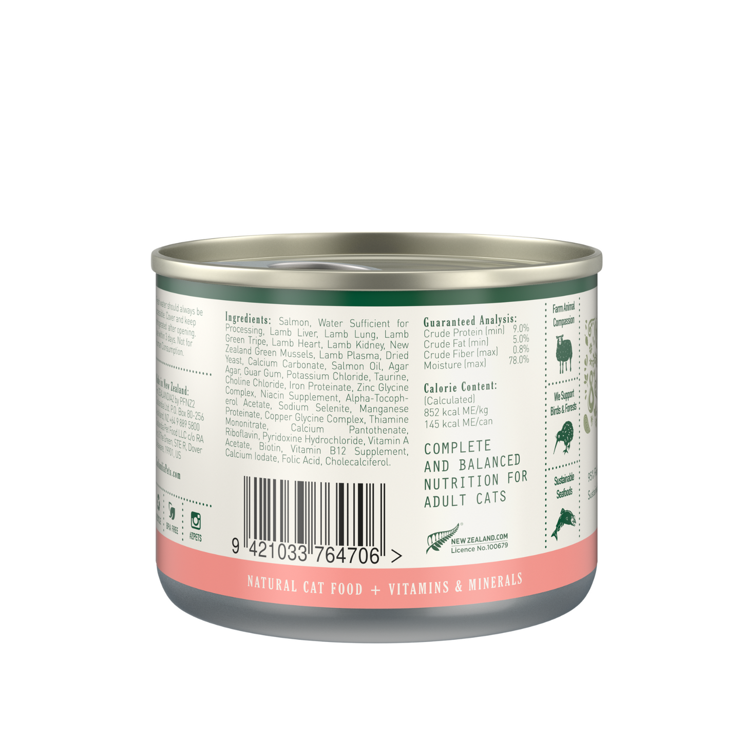 Zealandia Grain Free Salmon Pate Adult Cat Wet Food 170g - {{product.type}} - PawPawUp
