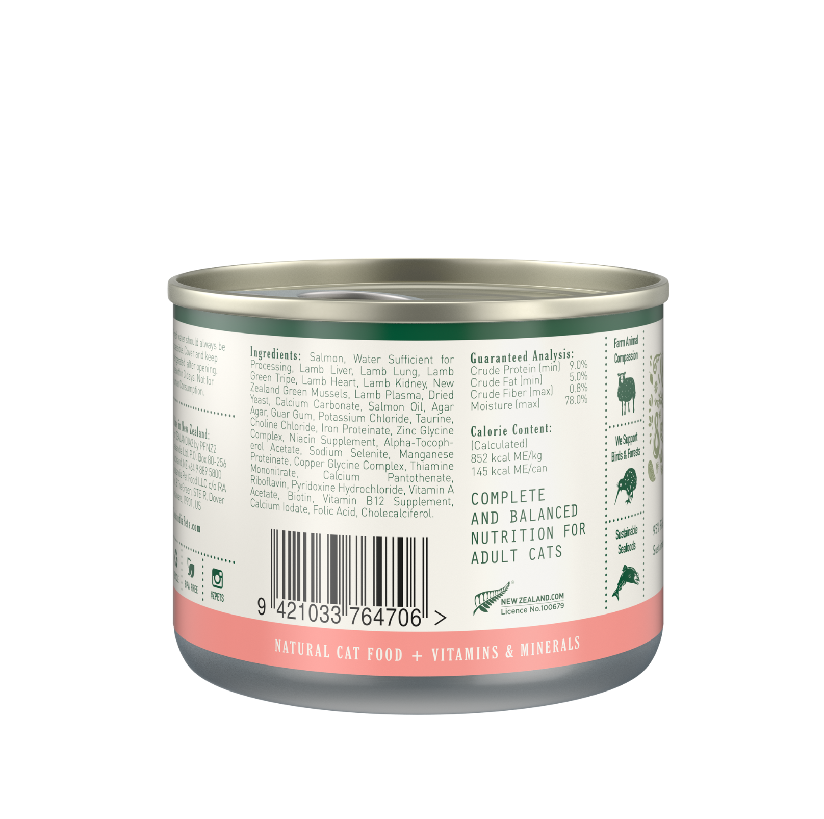 Zealandia Grain Free Salmon Pate Adult Cat Wet Food 170g - {{product.type}} - PawPawUp