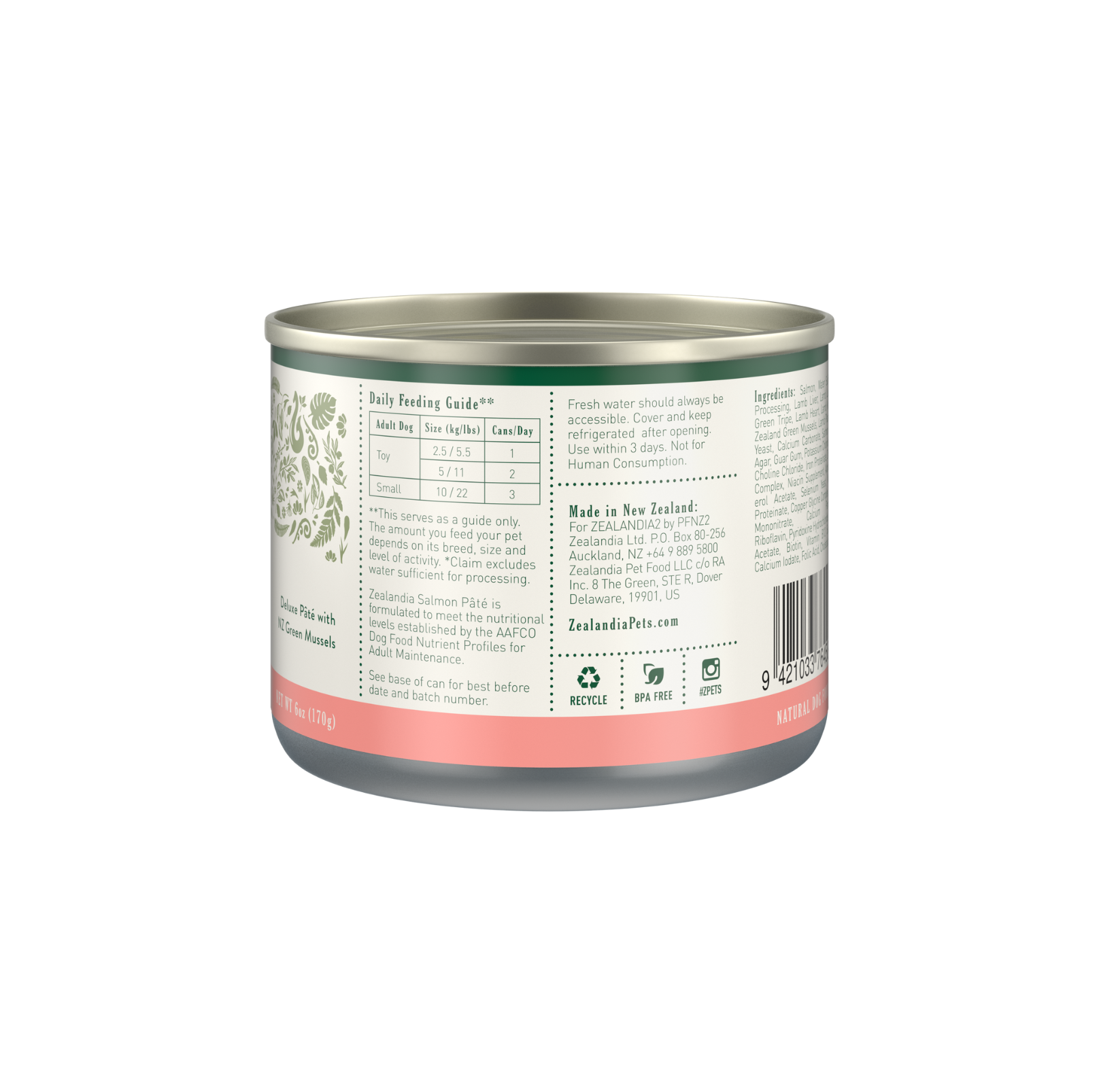 Zealandia Grain Free Salmon Pate Adult Dog Wet Food*170g - {{product.type}} - PawPawUp