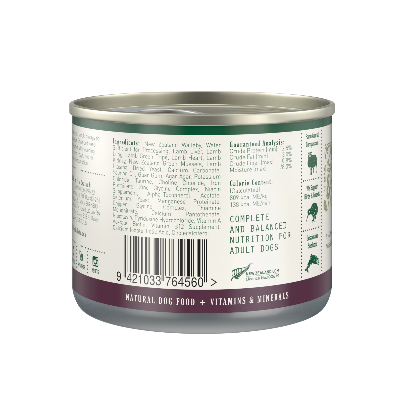 Zealandia Grain Free Wallaby Pate Adult Dog Wet Food 170g - {{product.type}} - PawPawUp