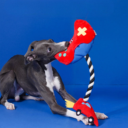 ZeZe Game Controller Rope Dog Toy – Tug, Chew & Squeak! - {{product.type}} - PawPawUp
