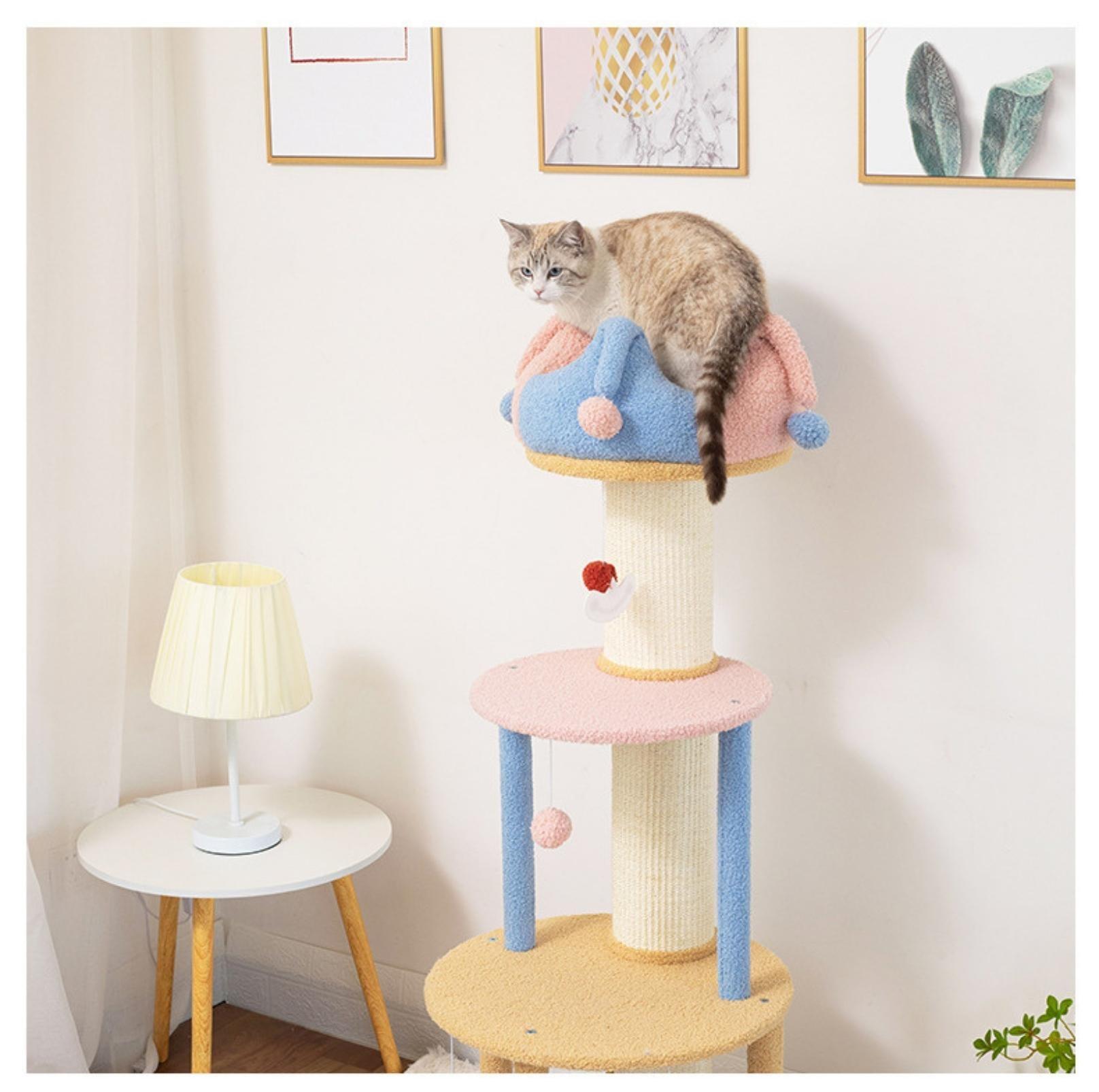 Circus Cat Tree with Scratching Posts and Cozy Nest - {{product.type}} - PawPawUp