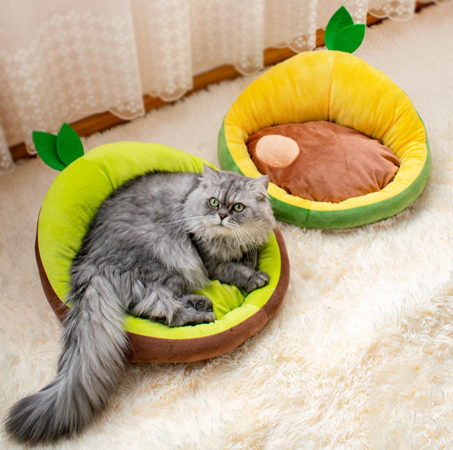 Fruit-Styled Cozy Cat Bed Small Dog Bed - {{product.type}} - PawPawUp