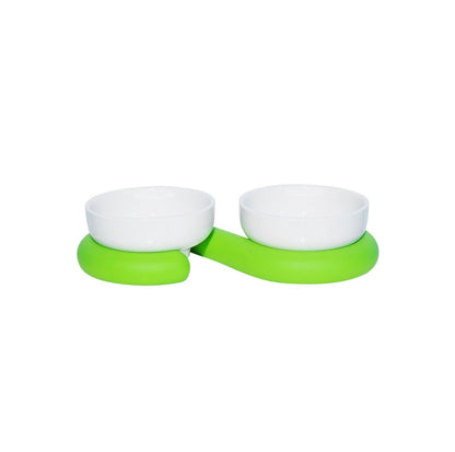ZeZe Stylish Ceramic Double Cat Bowls and Dog Bowls With Silicone Base - {{product.type}} - PawPawUp
