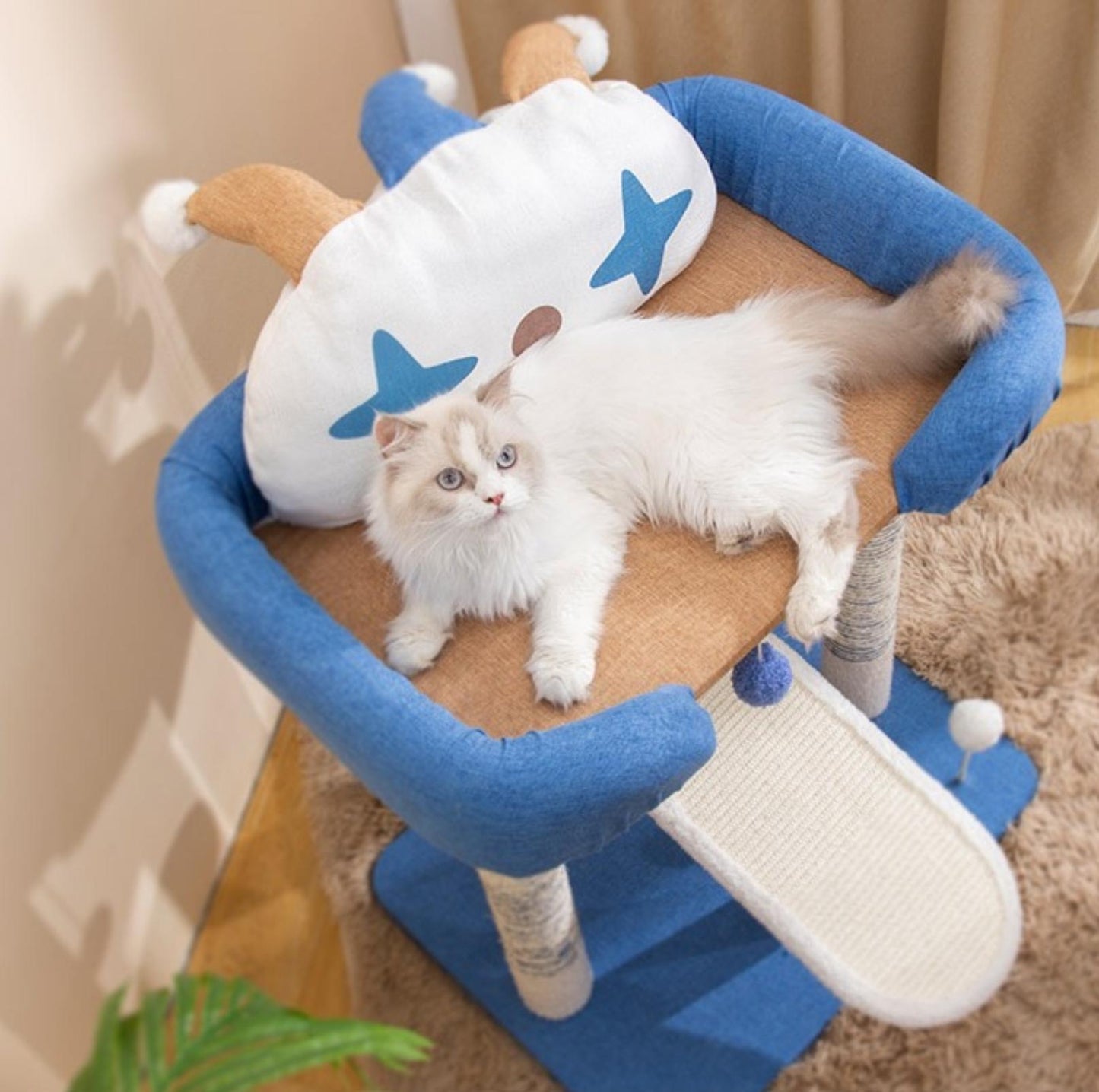 Circus Style Cat Climbing Tree with Lounge & Scratching Post - {{product.type}} - PawPawUp