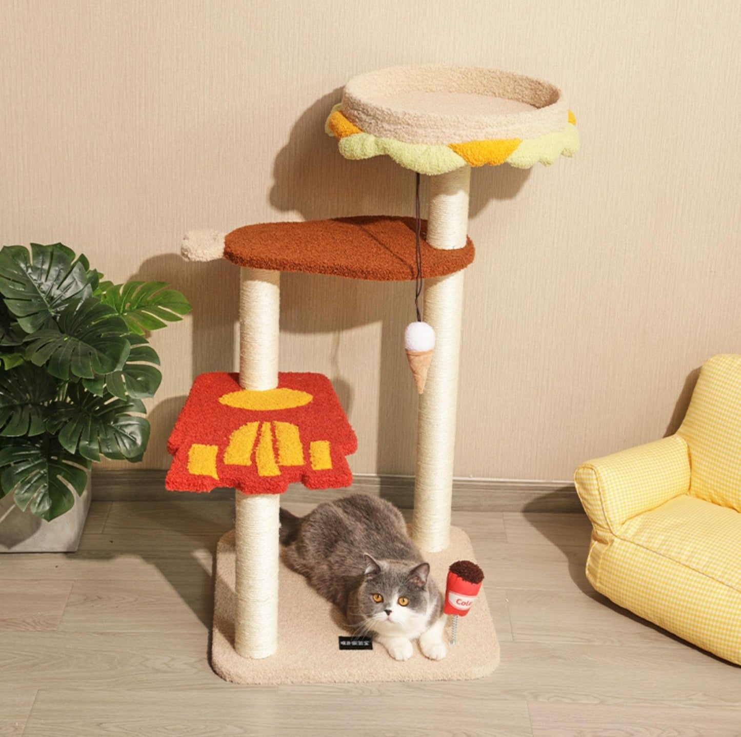 PurLab Family Meal 3-Levels Cat Tree With Scratching Post - {{product.type}} - PawPawUp