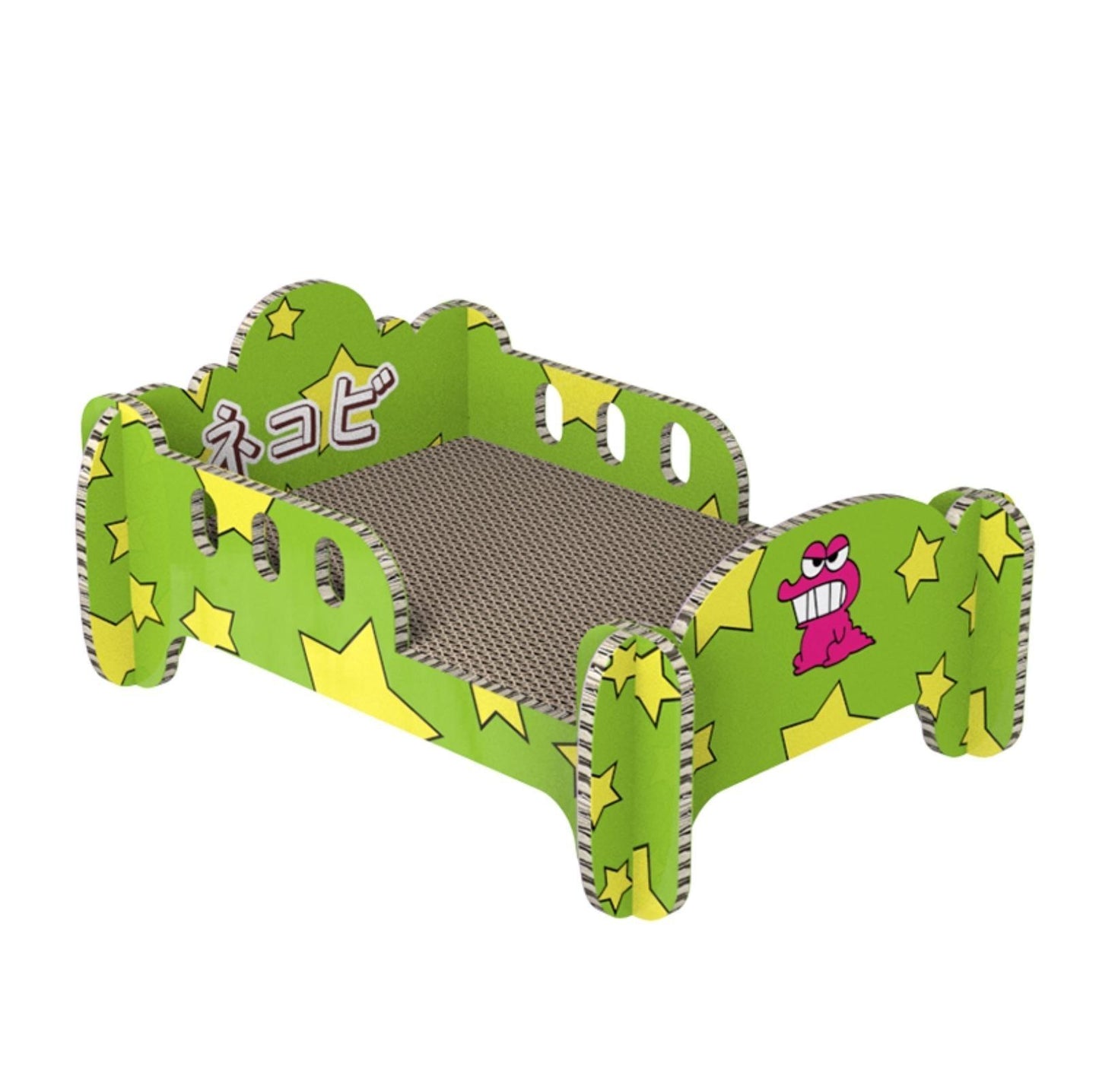 Single Bed-Style Cat Scratcher and Bed with Cute Patterns - {{product.type}} - PawPawUp