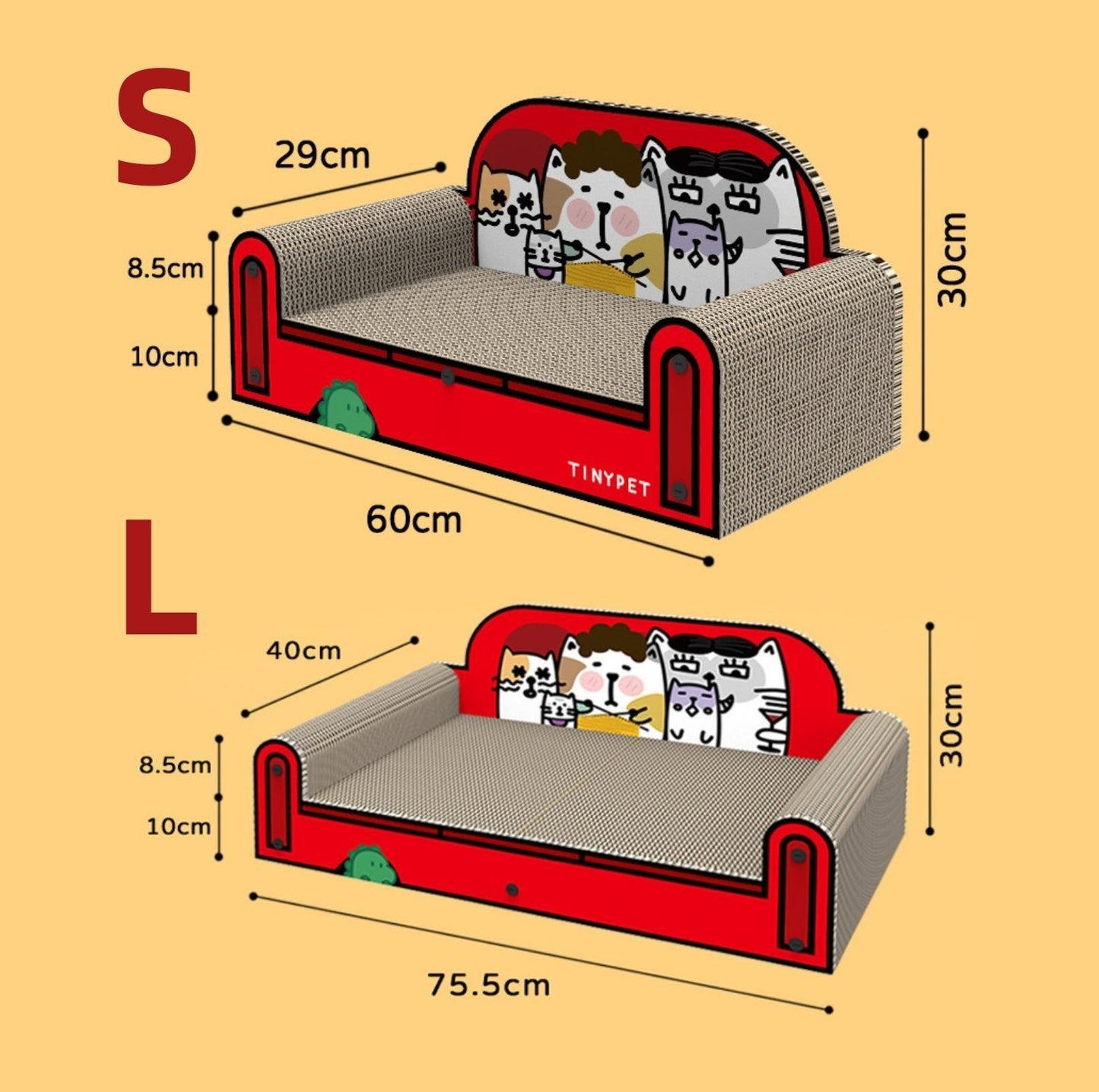 Tinypet Happy Family Sofa Cat Scratcher With DIY Stickers - {{product.type}} - PawPawUp