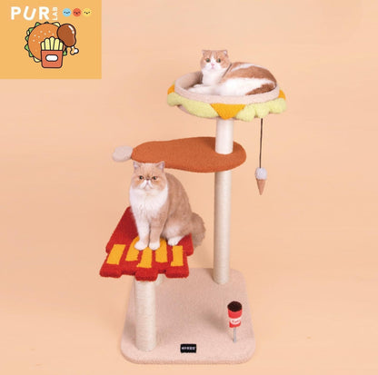PurLab Family Meal 3-Levels Cat Tree With Scratching Post - {{product.type}} - PawPawUp