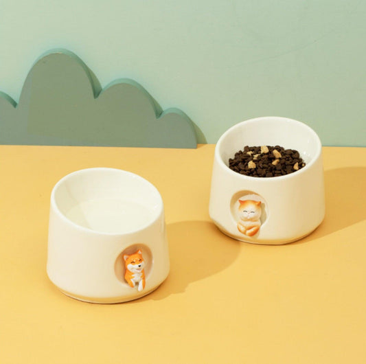 Adorable 3D Ceramic Cat Bowls Small Dog Bowls - {{product.type}} - PawPawUp