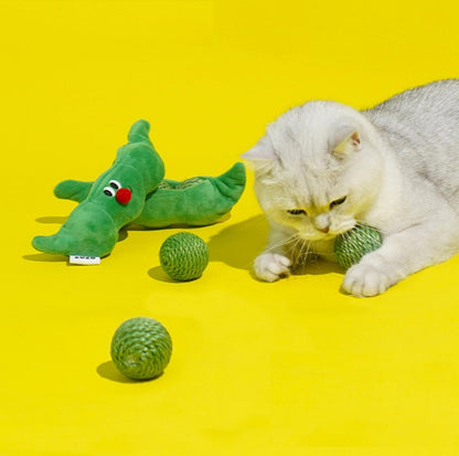 ZeZe Green Bean With Sisal Ball Cat Toys - {{product.type}} - PawPawUp