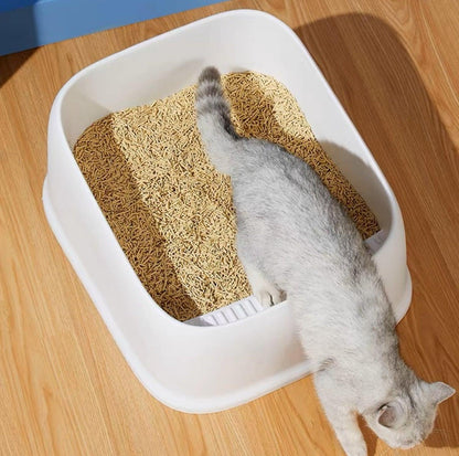 Open Cheese Toast Cat Litter Box with Large Capacity - {{product.type}} - PawPawUp