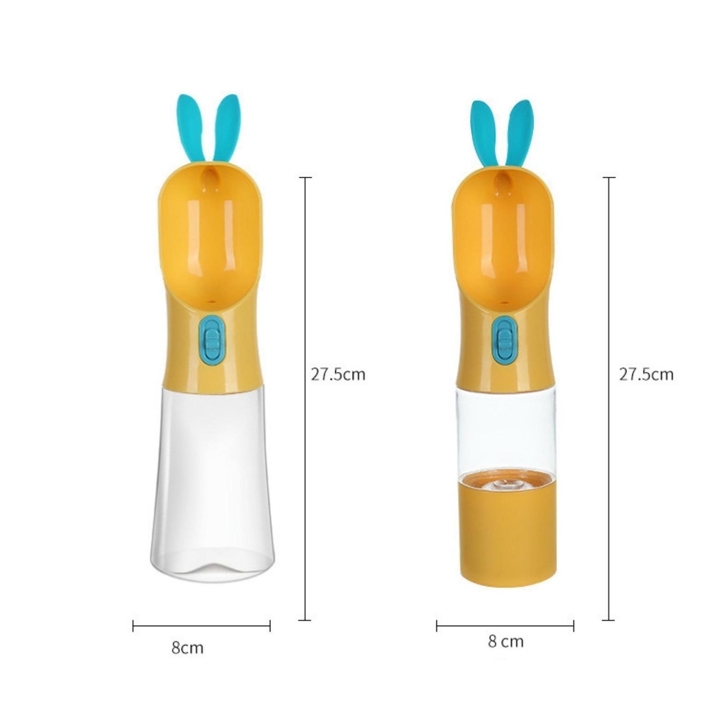 Bunny Portable Travel Pet Bottle Water + Food Bottle | 2-in-1 Design - {{product.type}} - PawPawUp