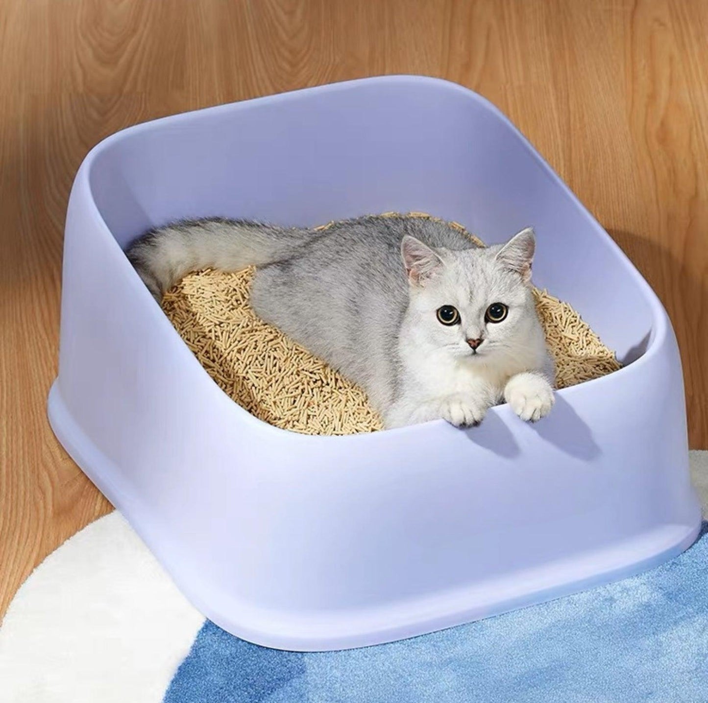 Open Cheese Toast Cat Litter Box with Large Capacity - {{product.type}} - PawPawUp