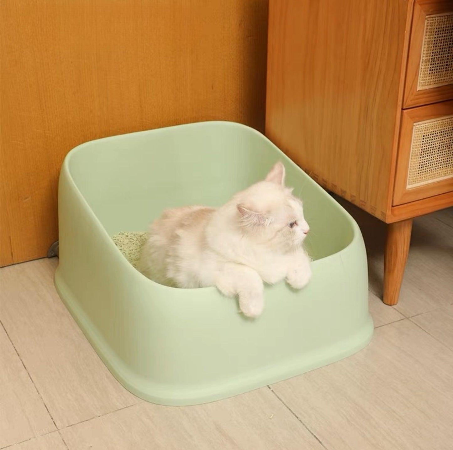 Open Cheese Toast Cat Litter Box with Large Capacity - {{product.type}} - PawPawUp