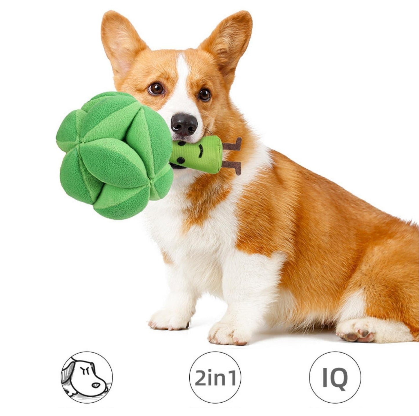 Broccoli Plush Pet Snuffle Toy - Interactive Slow-Eating Training Toy for Dogs - {{product.type}} - PawPawUp