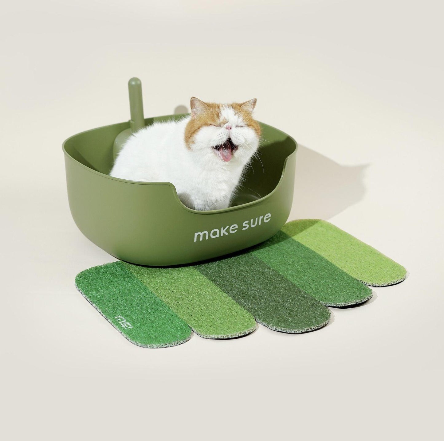 Makesure Open Cat Litter Tray Cat Litter Box (Litter mat included) - {{product.type}} - PawPawUp