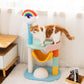 Rainbow Style Multifunctional Small Cat Tree and Scratching Post - {{product.type}} - PawPawUp