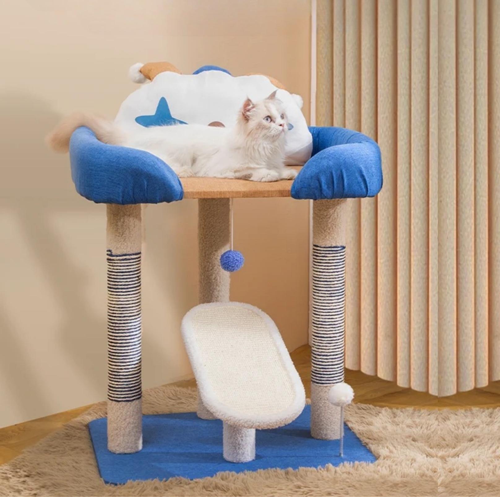 Circus Style Cat Climbing Tree with Lounge & Scratching Post - {{product.type}} - PawPawUp