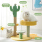 Cactus Style Small Cat Tree with Nest & Scratching Post - {{product.type}} - PawPawUp