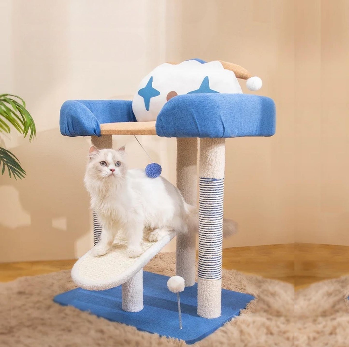 Circus Style Cat Climbing Tree with Lounge & Scratching Post - {{product.type}} - PawPawUp