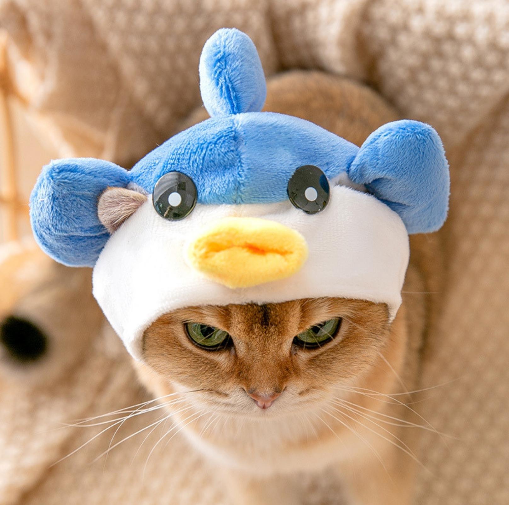 3D Cartoon Animal Velvet Pet Headdress for Festivals & Parties - {{product.type}} - PawPawUp