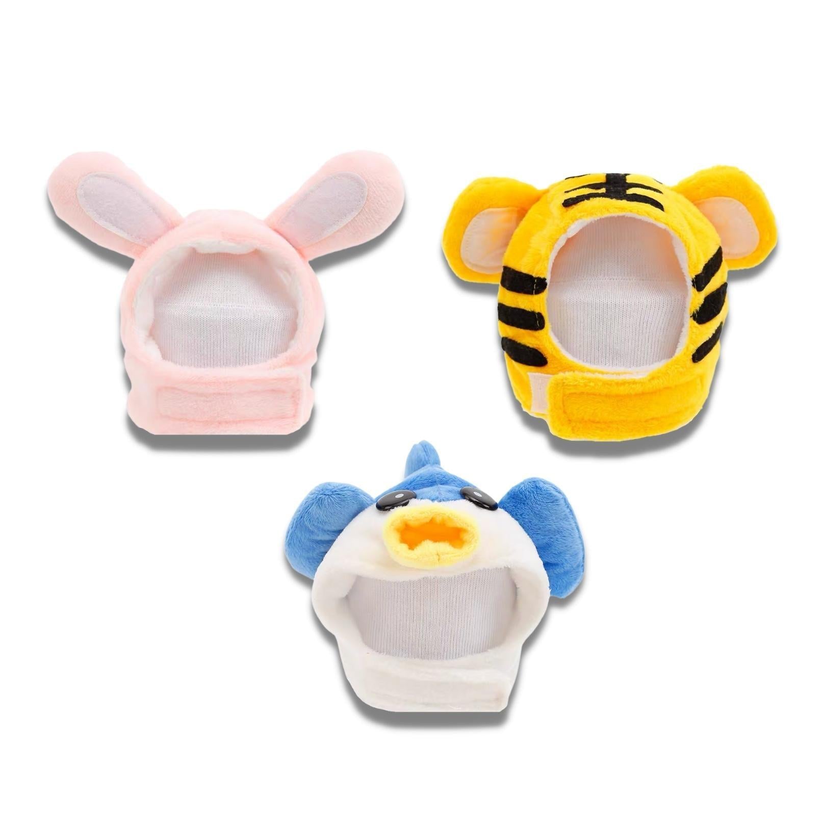 3D Cartoon Animal Velvet Pet Headdress for Festivals & Parties - {{product.type}} - PawPawUp