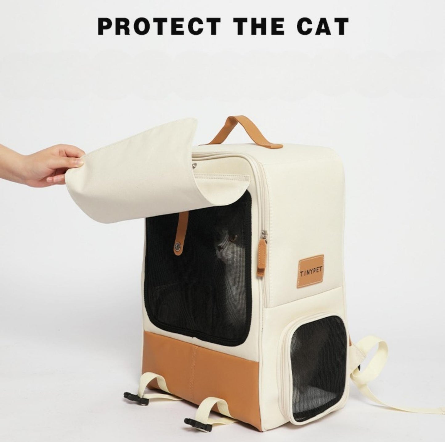 Super Large Foldable Pet Cat Carrier Backpack Bag With Ventilation And Privacy Curtain - {{product.type}} - PawPawUp