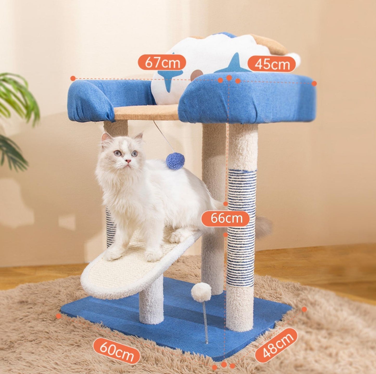 Circus Style Cat Climbing Tree with Lounge & Scratching Post - {{product.type}} - PawPawUp