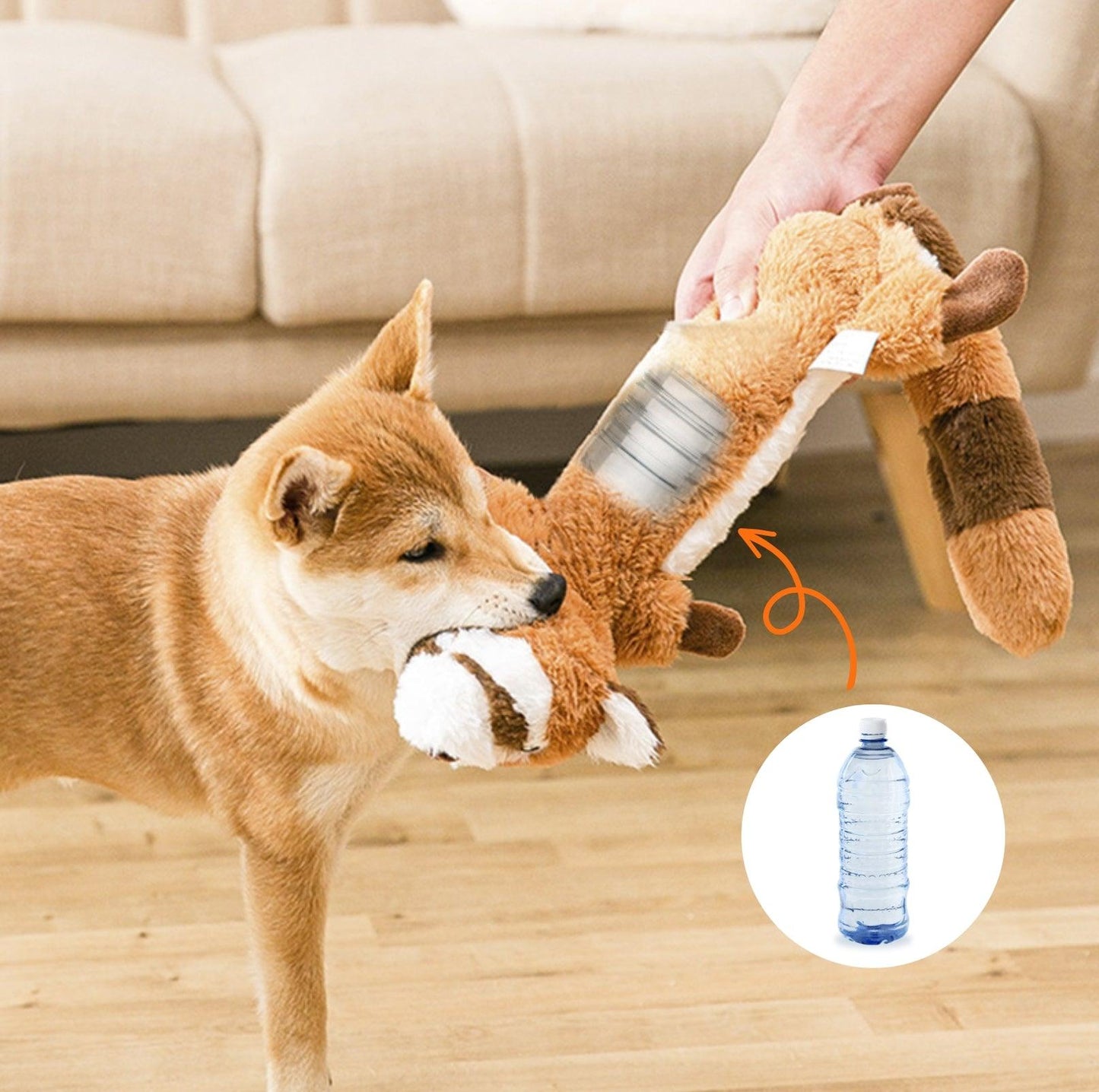 Animal Style Pocketed Plush Dog Toy - Fillable with Water Bottle for Extra Fun - {{product.type}} - PawPawUp