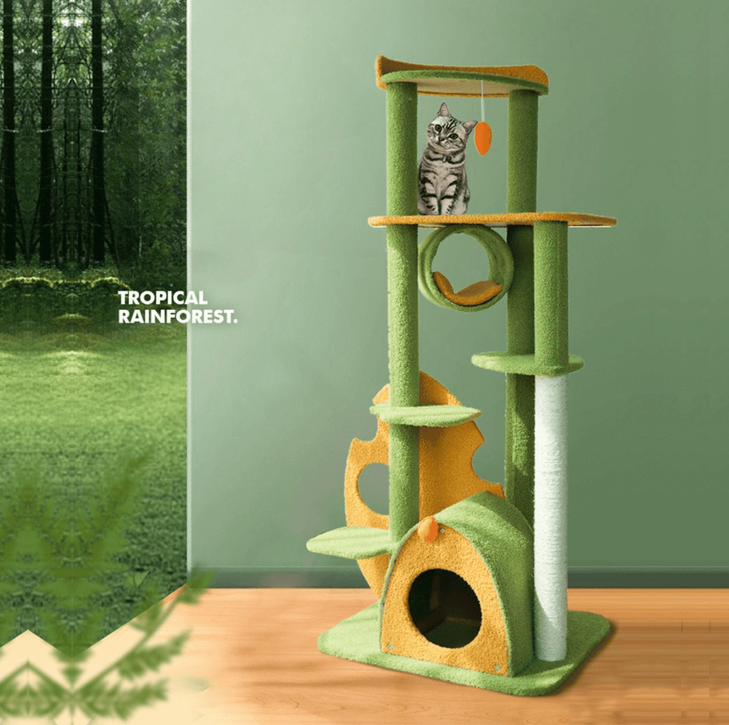 Tropical Rainforest Climbing Frame Cat Tree With Scratching Posts - {{product.type}} - PawPawUp