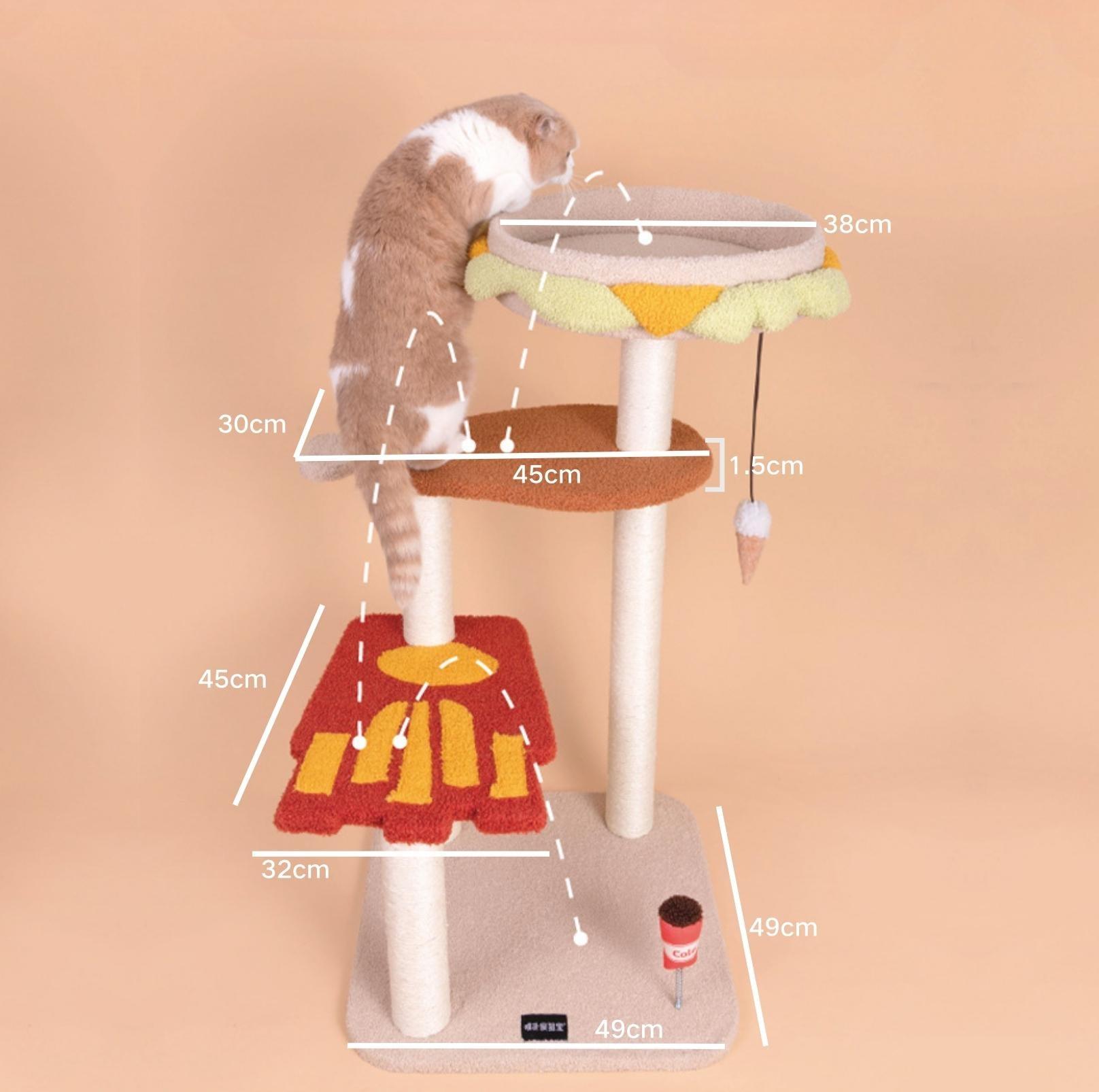 PurLab Family Meal 3-Levels Cat Tree With Scratching Post - {{product.type}} - PawPawUp