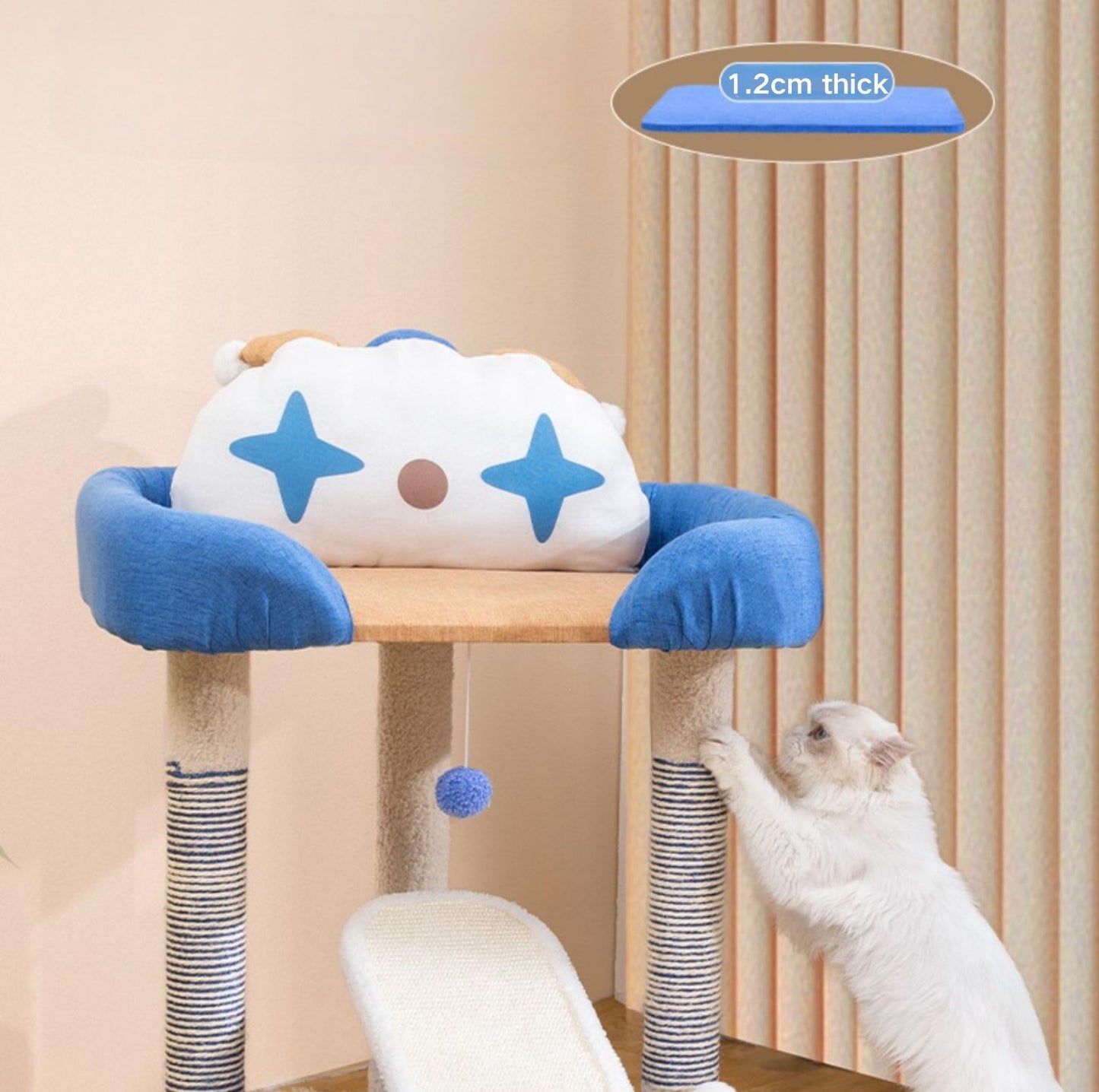 Circus Style Cat Climbing Tree with Lounge & Scratching Post - {{product.type}} - PawPawUp