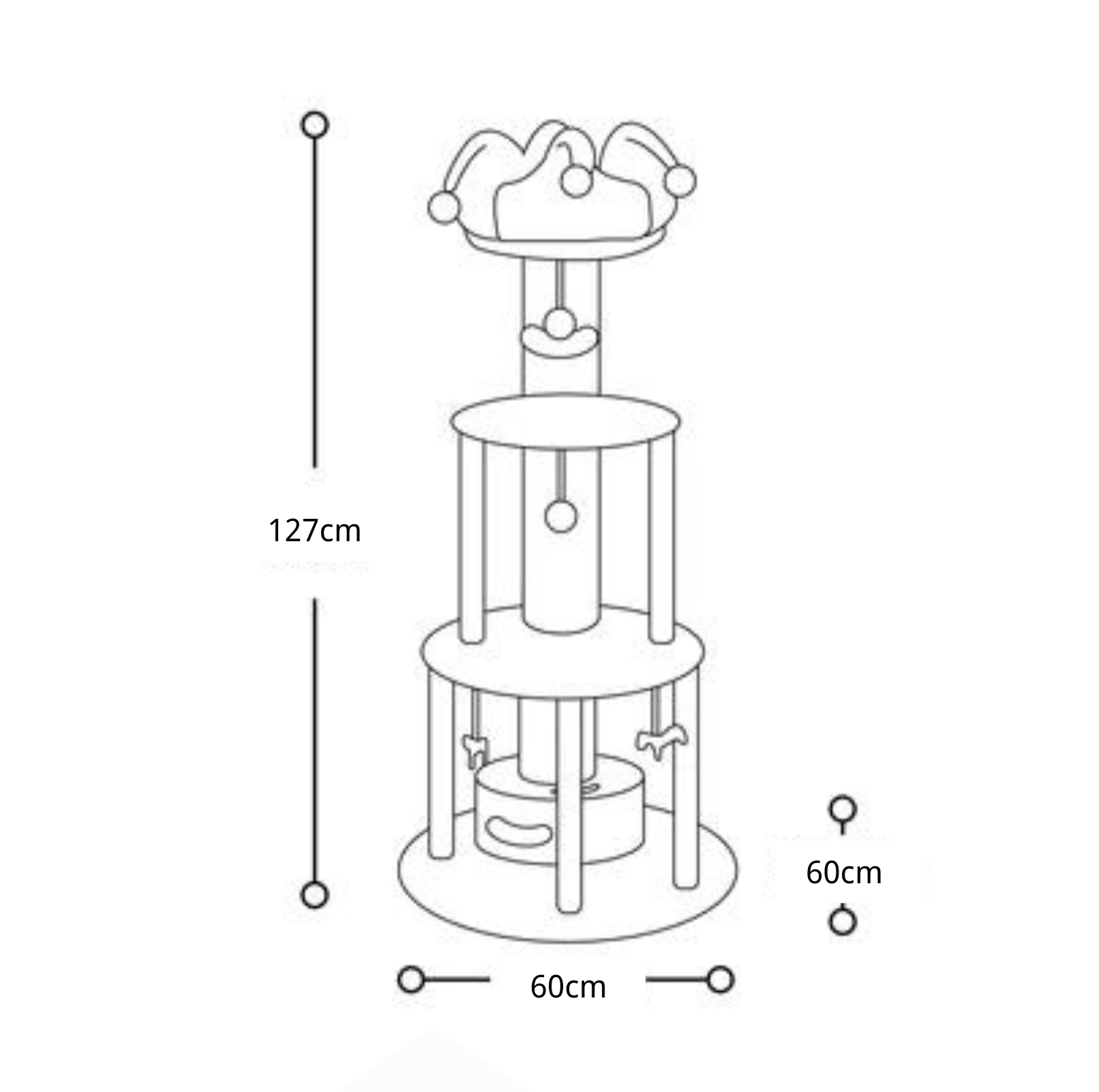 Circus Cat Tree with Scratching Posts and Cozy Nest - {{product.type}} - PawPawUp