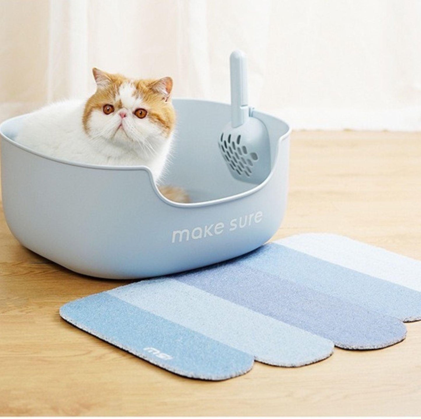 Makesure Open Cat Litter Tray Cat Litter Box (Litter mat included) - {{product.type}} - PawPawUp