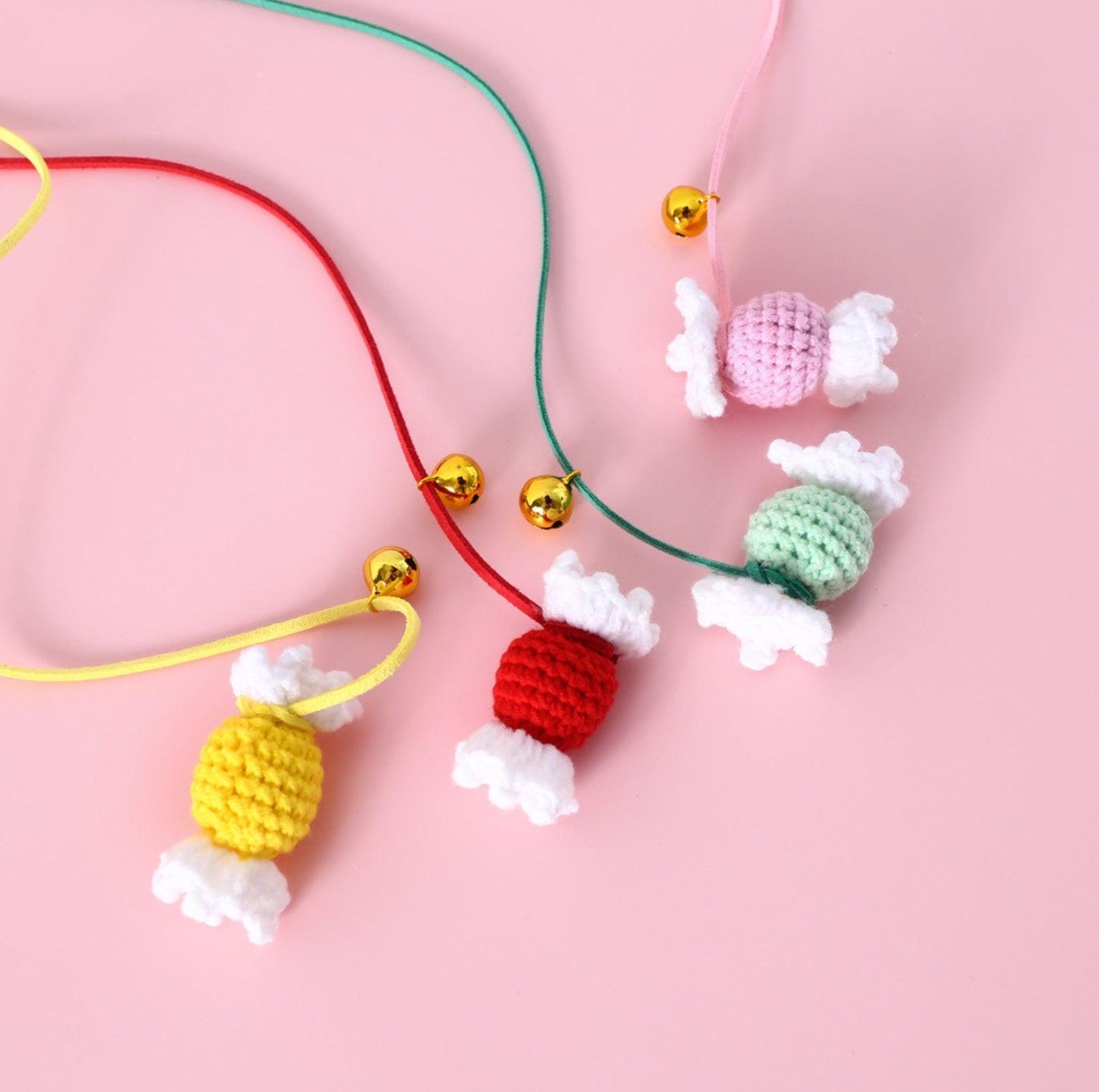 Woollen Knitted Colourful Candy Cat Stick Cat Toys - {{product.type}} - PawPawUp