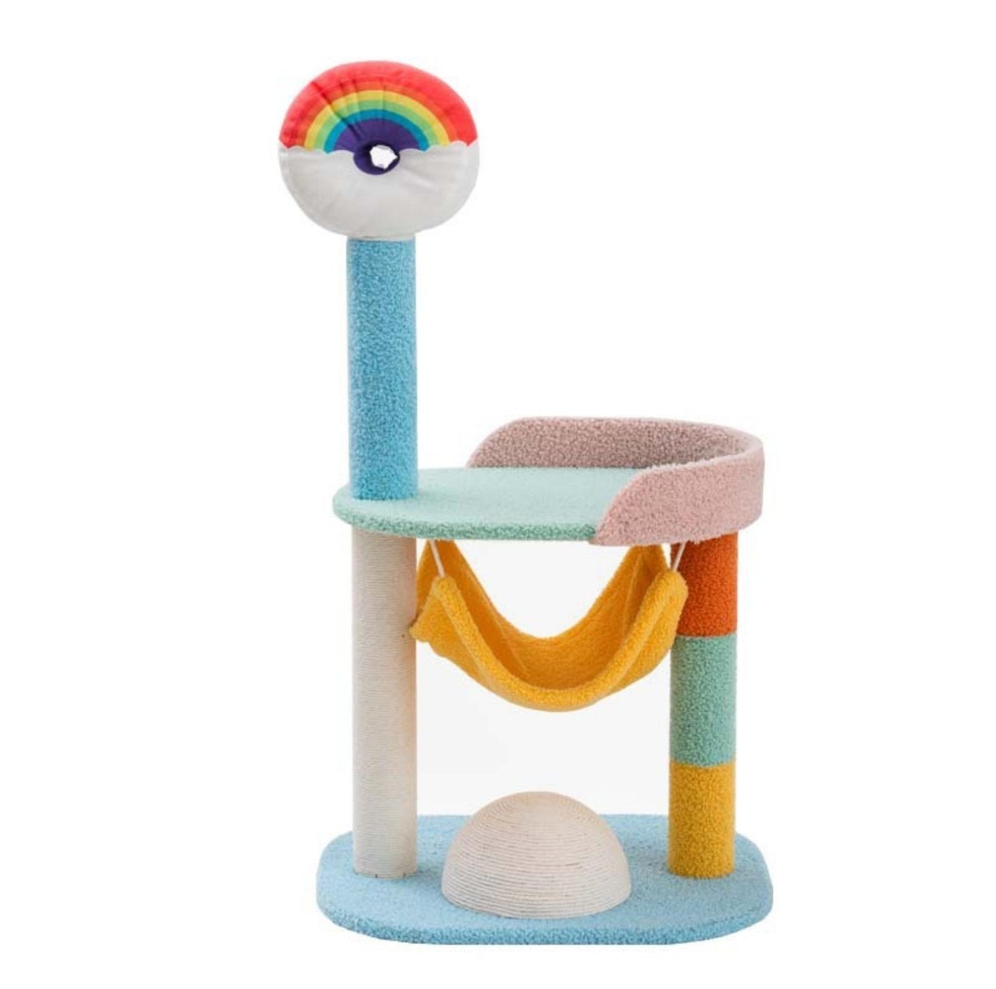 Rainbow Style Multifunctional Small Cat Tree and Scratching Post - {{product.type}} - PawPawUp