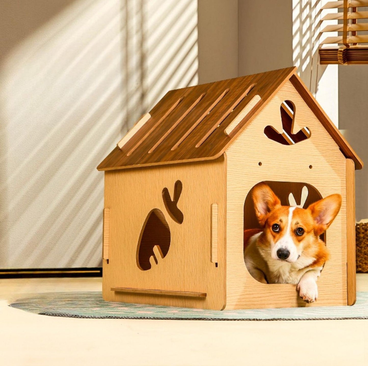 Scandi-Style Wooden Pet Cottage