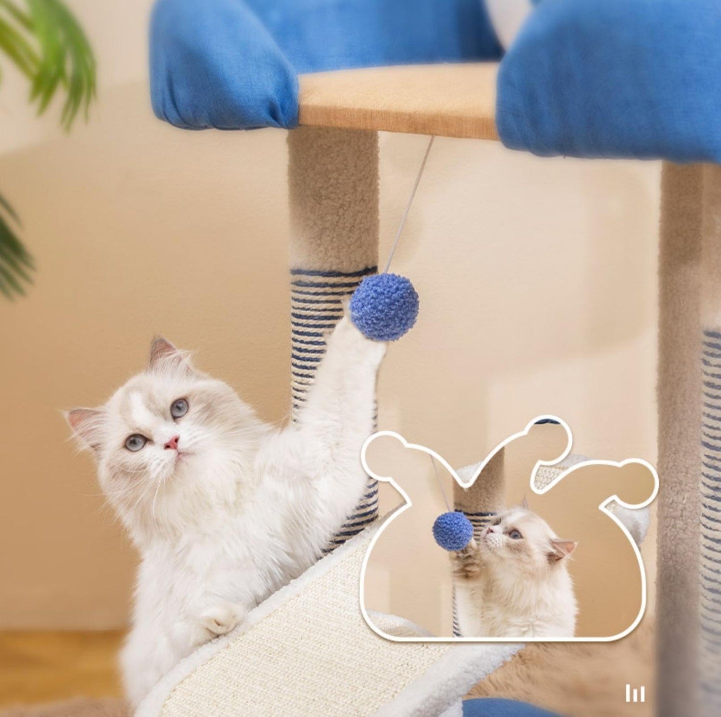 Circus Style Cat Climbing Tree with Lounge & Scratching Post - {{product.type}} - PawPawUp