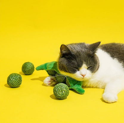 ZeZe Green Bean With Sisal Ball Cat Toys - {{product.type}} - PawPawUp